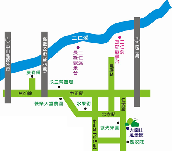 大崗山生態園區交通位置